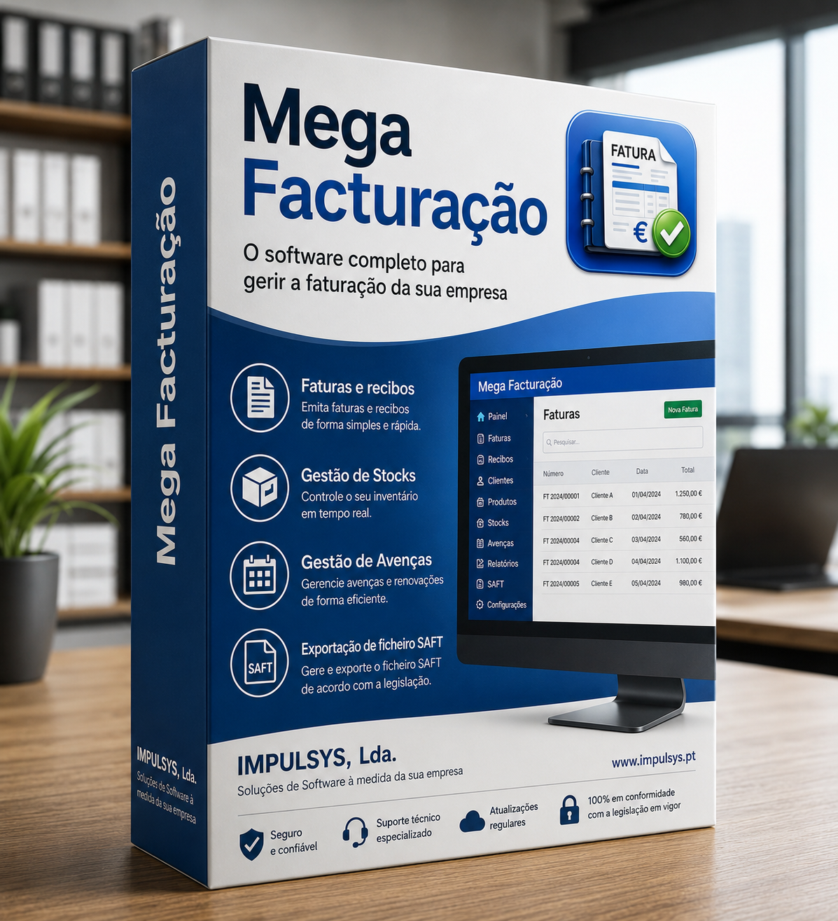 Caixa do produto Mega Facturação