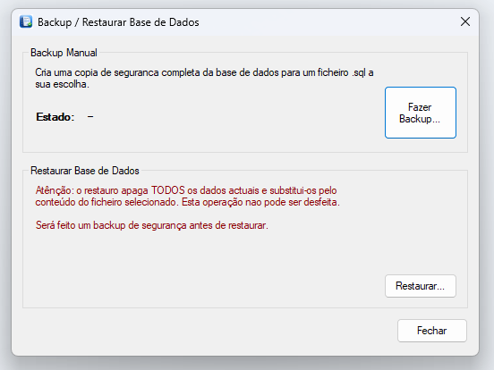 Gestão de backups