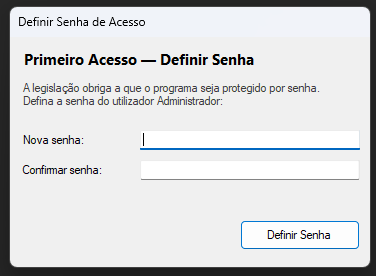 Definição de senha no primeiro acesso